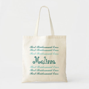 Tote Bag Meilleur Aqua nommé fait sur commande et Teal V2
