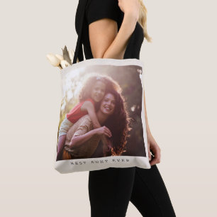 Tote Bag Meilleur cadeau de tante personnalisé avec photo
