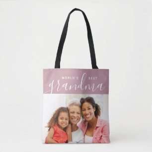 Tote Bag Meilleur cadeau photo personnalisé de grand-mère a