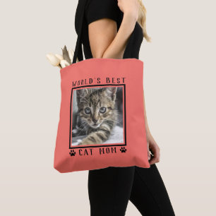 Tote Bag Meilleur Chat maman Empreintes de pattes Cadre pho