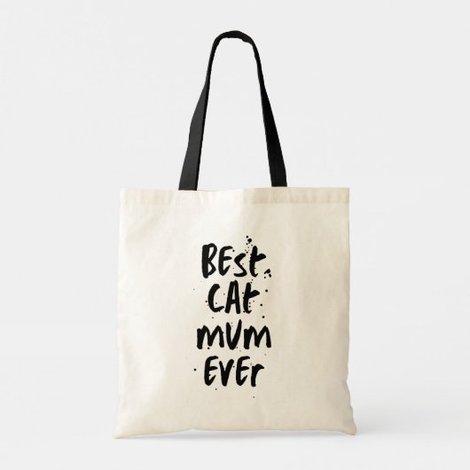 Tote Bag Meilleur chat maman jamais moderne simple Grunge t (Dos)