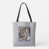 Tote Bag Meilleur Chat Mondial Maman Empreintes de pattes P (Dos)