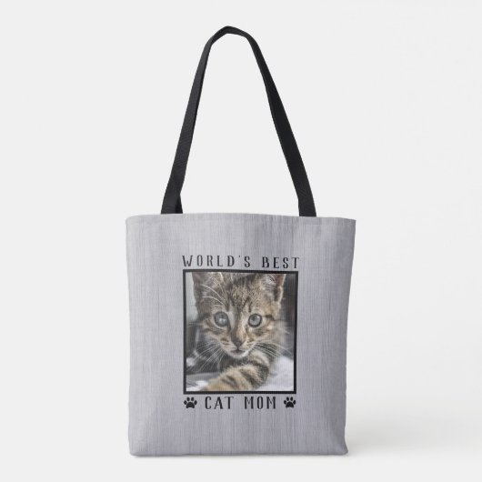 Tote Bag Meilleur Chat Mondial Maman Empreintes de pattes P (Dos)