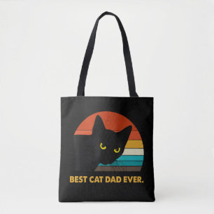 Tote Bag Meilleur Chat Papa Jamais Vintage T Chemise Black