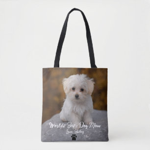 Tote Bag Meilleur Chien Maman Empreinte de patte Personnali