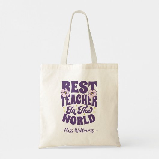 Tote Bag Meilleur enseignant dans le monde Appréciation de (Dos)