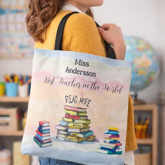 Tote Bag Meilleur enseignant dans le monde de l'illustratio
