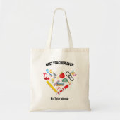 Tote Bag Meilleur Enseignant Ever École Coeur Merci Cadeau (Devant)