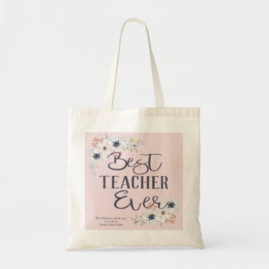 Tote Bag Meilleur Enseignant Jamais Appréciation Personnali (Devant)
