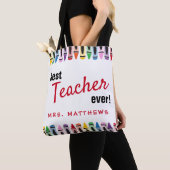 Tote Bag Meilleur Enseignant jamais Cadeau Couleur Crayons (De près)