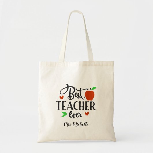 Tote Bag Meilleur enseignant jamais enseignant Semaine d'ap (Devant)