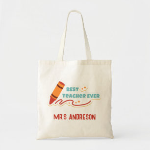 Tote Bag Meilleur Enseignant Personnalisé