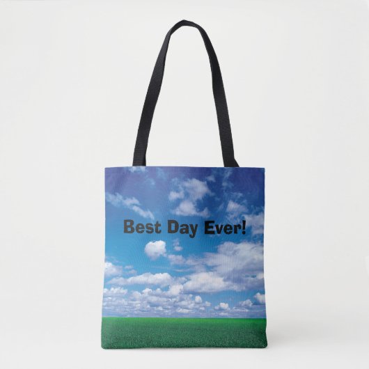 Tote Bag Meilleur Jour Jamais ! Vert ciel bleu fourre-tout (Devant)