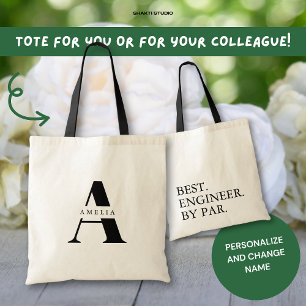 Tote Bag Meilleur Nom Initial Professionnel Personnalisé Qu
