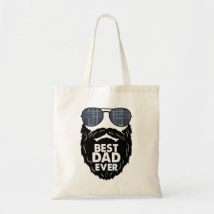 Tote Bag Meilleur papa; barbe; papa barbu; lunettes de sole