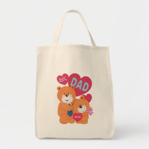 Tote Bag Meilleur papa Fête des pères Père Fille Ours Carto