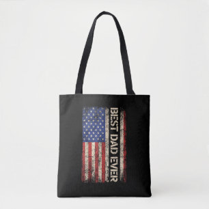Tote Bag Meilleur Papa Jamais Drapeau Américain Cadeaux pou