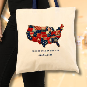 Tote Bag Meilleur Patchwork de Couture aux USA Personnalisé