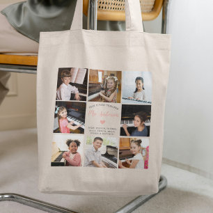 Tote Bag Meilleur professeur de piano photo Collage moderne