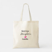 Tote Bag Meilleure fille ajouter nom papa maman fille fille (Dos)