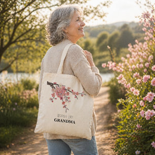 Tote Bag Meilleure grand-mère du monde aquarelle florale