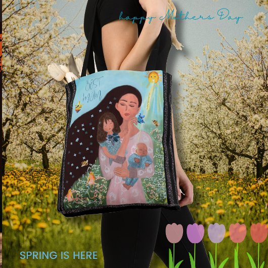 Tote Bag Meilleure illustration de maman mignonne