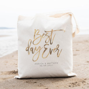 Tote Bag Meilleure journée d'or Mariage personnalisé