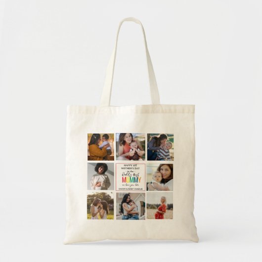 Tote Bag Meilleure maman 1ère fête des mères du monde Colla (Devant)