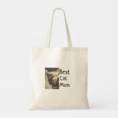 Tote Bag Meilleure maman chat papa ajouter chat photo nom c (Dos)