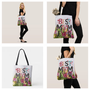 Tote Bag Meilleure Maman Chic Floral