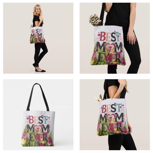 Tote Bag Meilleure Maman Chic Floral