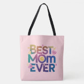 Tote Bag Meilleure Maman Coeurs et Fleurs (Devant)