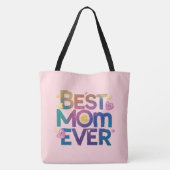 Tote Bag Meilleure Maman Coeurs et Fleurs (Dos)
