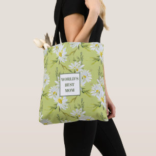Tote Bag Meilleure Maman Daisy du monde Botanique Florale