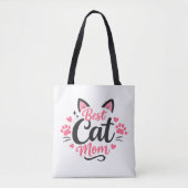 Tote Bag Meilleure maman de chat (Devant)