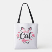 Tote Bag Meilleure maman de chat (Dos)