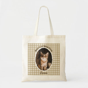 Tote Bag Meilleure Maman de Chat Personnalisé Drôle Mignon