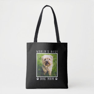 Tote Bag Meilleure maman de chien du monde empreintes de pa