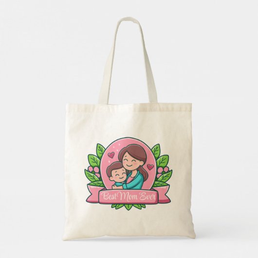 Tote Bag Meilleure Maman de tous les temps, Maman et Enfant (Dos)