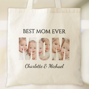 Tote Bag Meilleure Maman Ever 3 Photos Lettres Détachées
