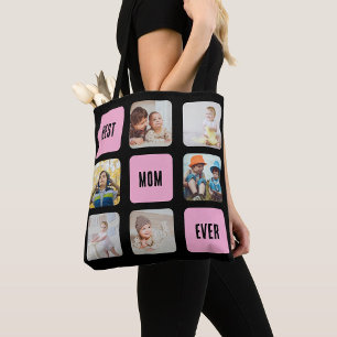 Tote Bag Meilleure maman Ever 6 photo personnalisée Collage