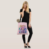 Tote Bag Meilleure Maman Ever Cœurs & Fleurs (Sur le modèle)