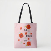 Tote Bag Meilleure maman - florale (Devant)