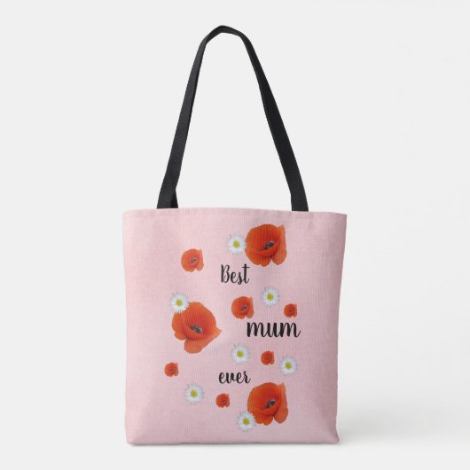Tote Bag Meilleure maman - florale (Dos)