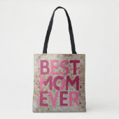 Tote Bag Meilleure Maman Furry Rose (Devant)
