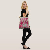 Tote Bag Meilleure Maman Furry Rose (Sur le modèle)