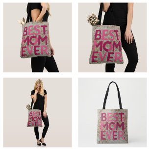 Tote Bag Meilleure Maman Furry Rose