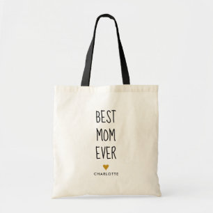 Tote Bag Meilleure Maman Jamais Écrit Main Or Coeur