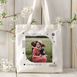 Tote Bag Meilleure Maman Jamais Nom Photo tendance Simple m