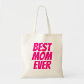 Tote Bag Meilleure maman jamais texte personnalisé rose cha (Devant)